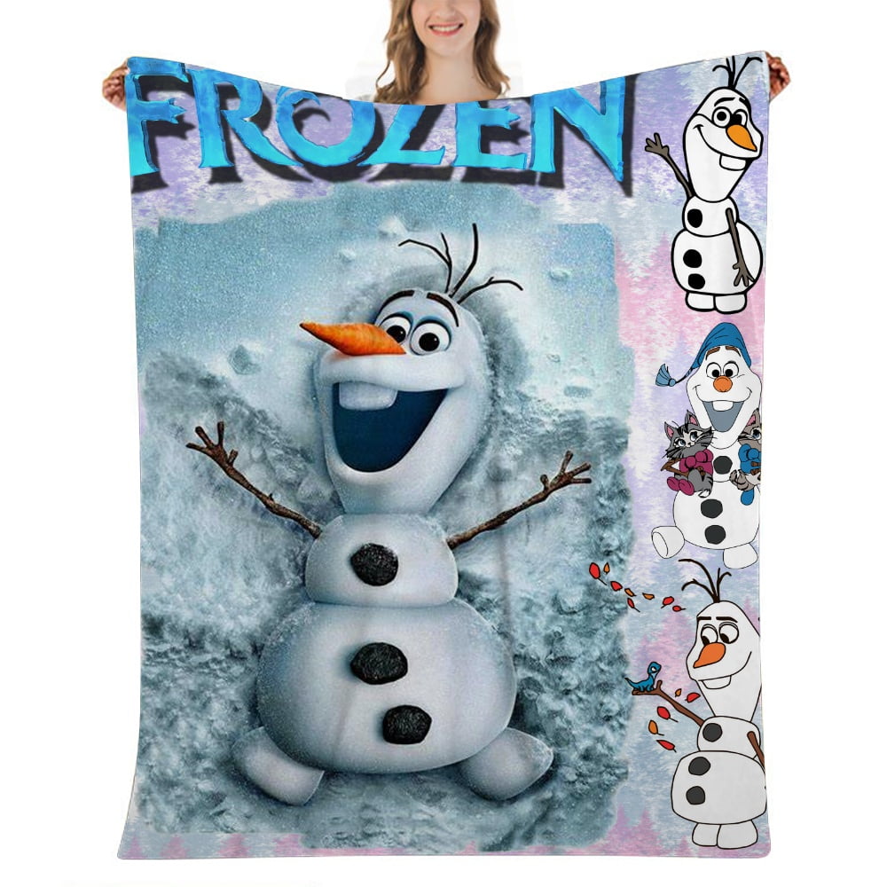 Frozen Olaf Blankets Super Soft Thick Fuzzy Warm Blanket for Bed and Sofa Dark Blue 40x58 inch