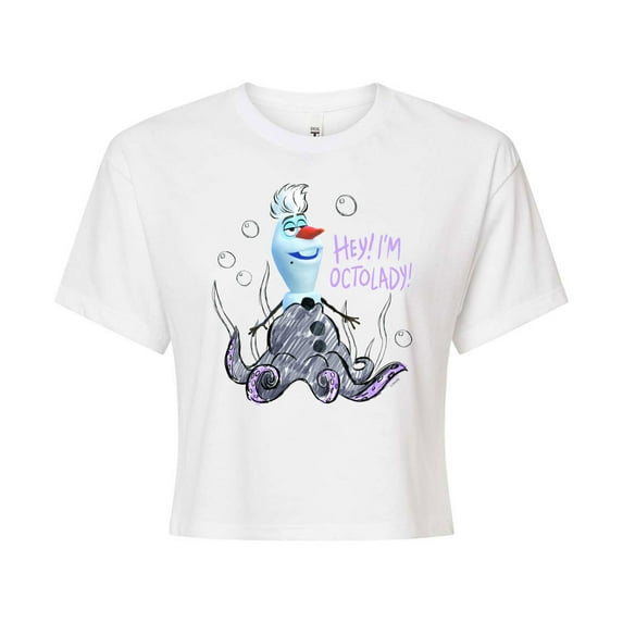 Frozen - Olaf Presents - Olaf Ursula - Juniors Cropped Cotton Blend T-Shirt