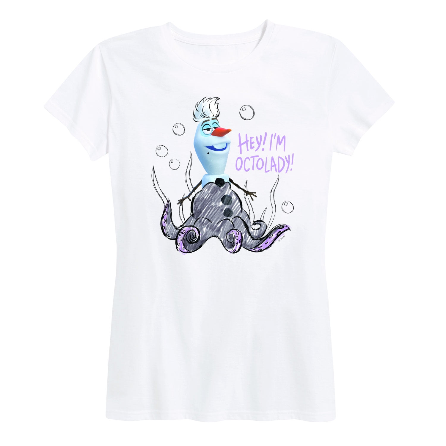 - - Olaf Graphic Sleeve Women\'s Ursula Presents Short Olaf Frozen T-Shirt -
