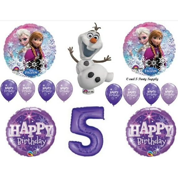 Frozen Olaf Purple 5th Disney Movie BIRTHDAY PARTY Balloons Decorations Supplies by Anagram