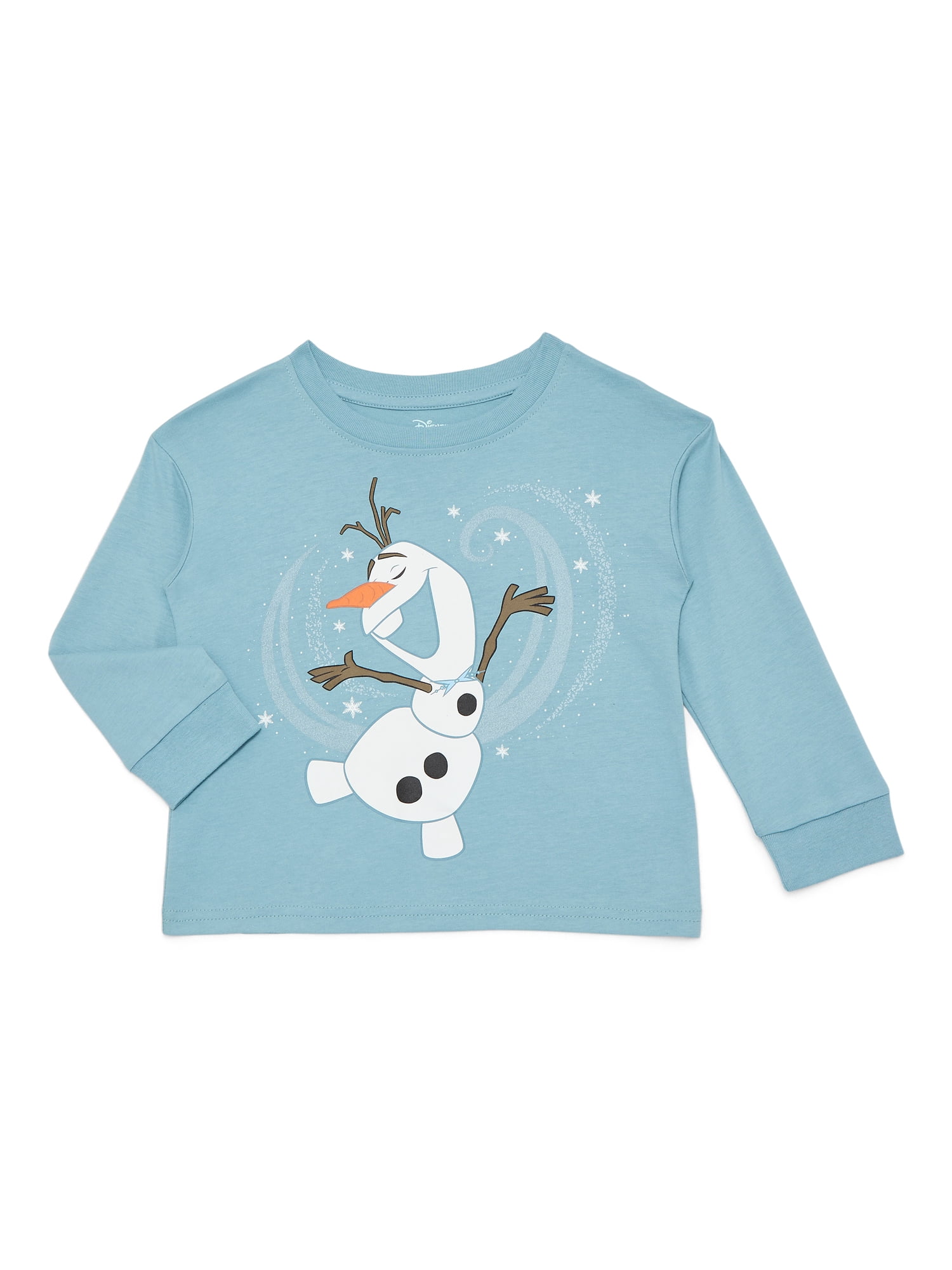 Frozen Toddlers' Olaf Holiday Graphic Tee with Long Sleeves, Sizes 12M-5T