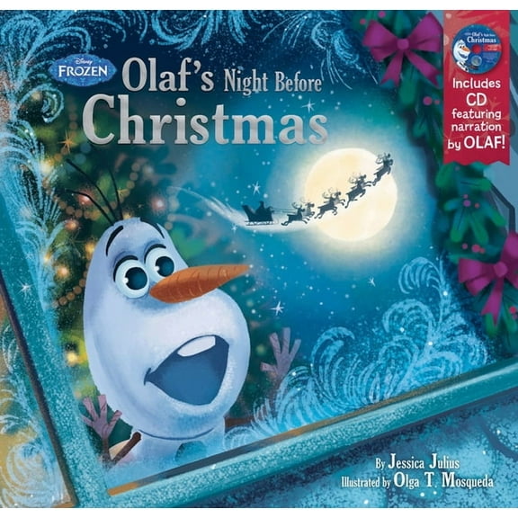 Frozen Olaf's Night Before Christmas Book & CD, (Hardcover)