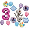 thumbnail image 1 of Frozen Party Supplies 3rd Birthday Balloon Bouquet Olaf Elsa Anna Let It Snow Decorations Pink Number 3, 1 of 7