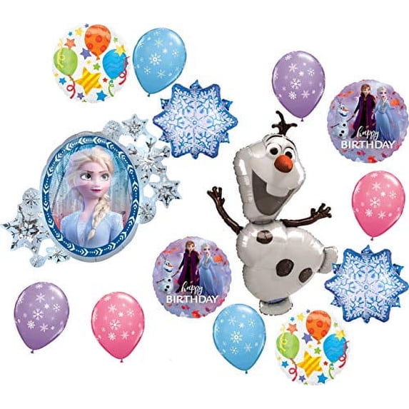 Frozen Party Supplies Birthday Balloon Bouquet Olaf Elsa Anna Let It Snow Decorations