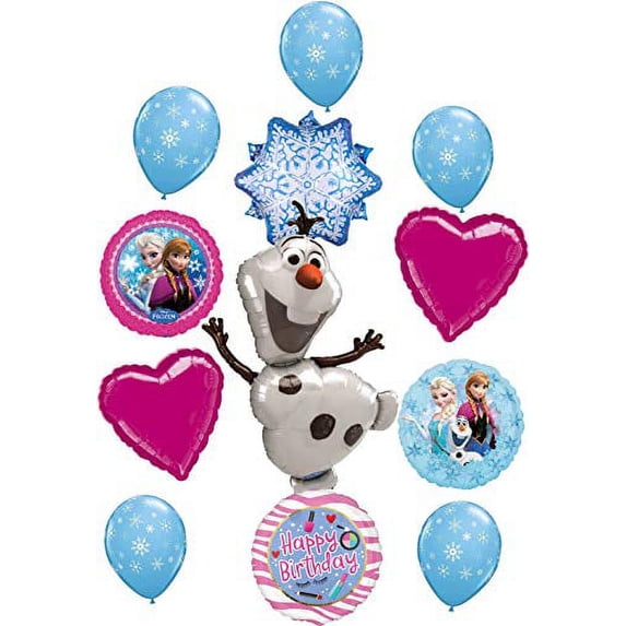 Frozen Party Supplies Olaf Birthday Balloon Bouquet Decorations Elsa and Anna Let It Snow