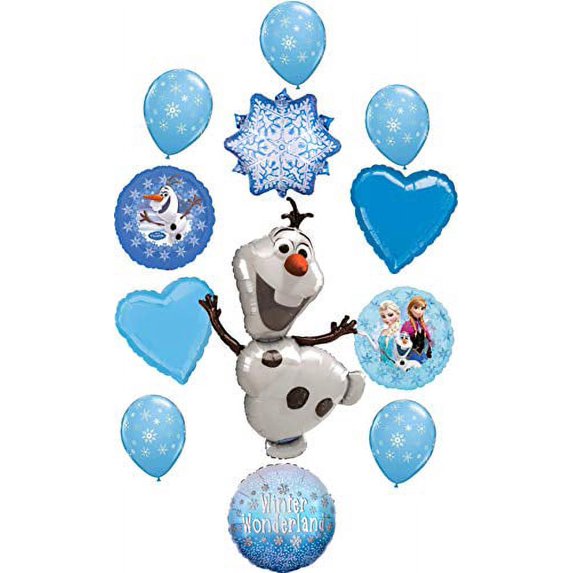 Frozen Party Supplies Olaf Birthday Balloon Bouquet Decorations Elsa and Anna's Winter Wonderland