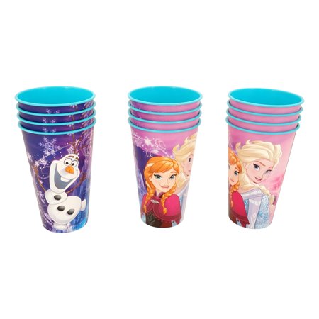 Frozen Reusable Plastic Stadium Cups (12 Cups, 16 Oz Each) Party Cup, Class, Everyday
