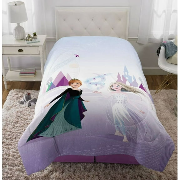 Disney Frozen Royally Cool Twin Size Comforter, Reversible 64"L x 86"W