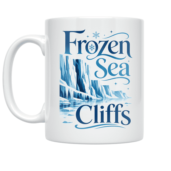 Frozen Sea Cliffs Nature Design - Glacier Enthusiast - 11 oz Ceramic Coffee Mug