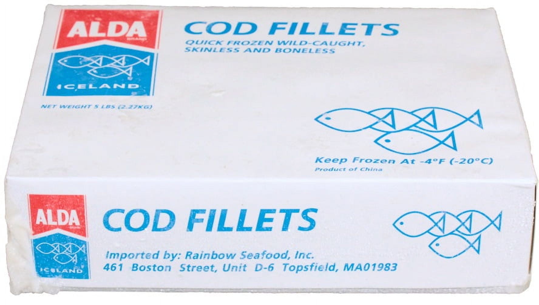 Frozen Seafood 1 To 3 Count Cod Fillet, 5 Pound - 10 per case.