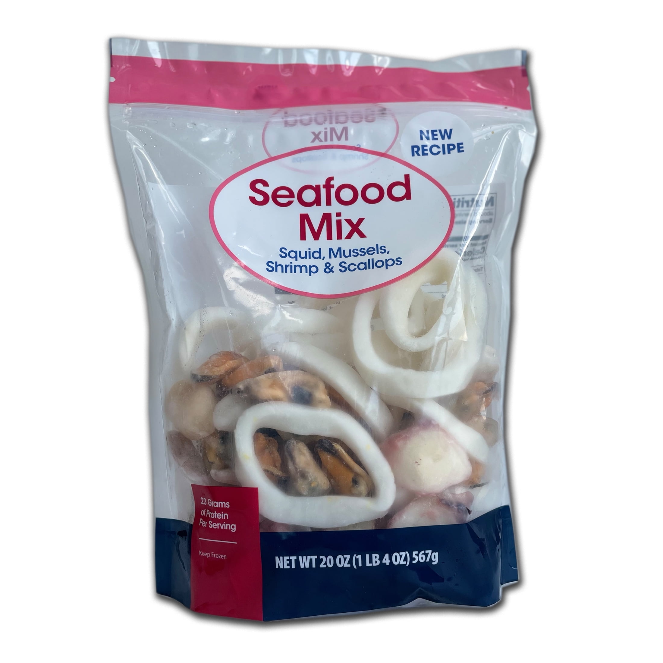 Frozen Seafood Mix with Squid, Mussels, Shrimp, and Scallops, 20 oz