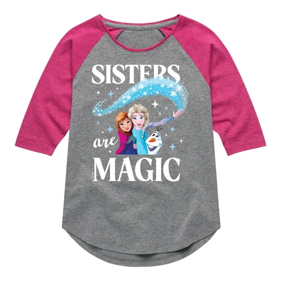 Frozen - Sister Are Magic - Toddler And Youth Girls Raglan Graphic T-Shirt
