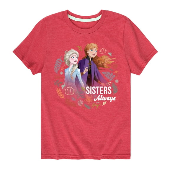 Frozen - Sisters Always - Toddler And Youth Short Sleeve Graphic T-Shirt