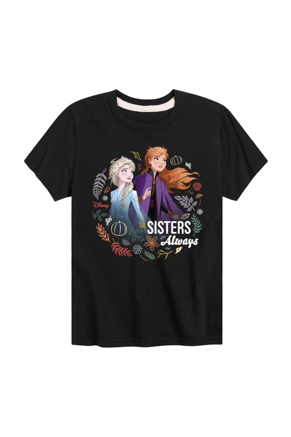 Frozen - Sisters Always - Toddler And Youth Short Sleeve Graphic T-Shirt