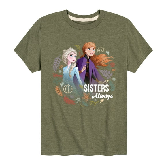 Frozen - Sisters Always - Toddler And Youth Short Sleeve Graphic T-Shirt