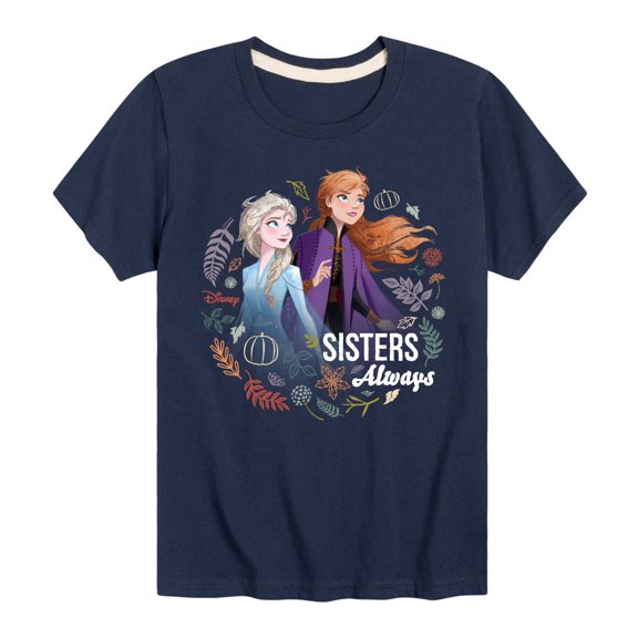 Frozen - Sisters Always - Toddler And Youth Short Sleeve Graphic T-Shirt