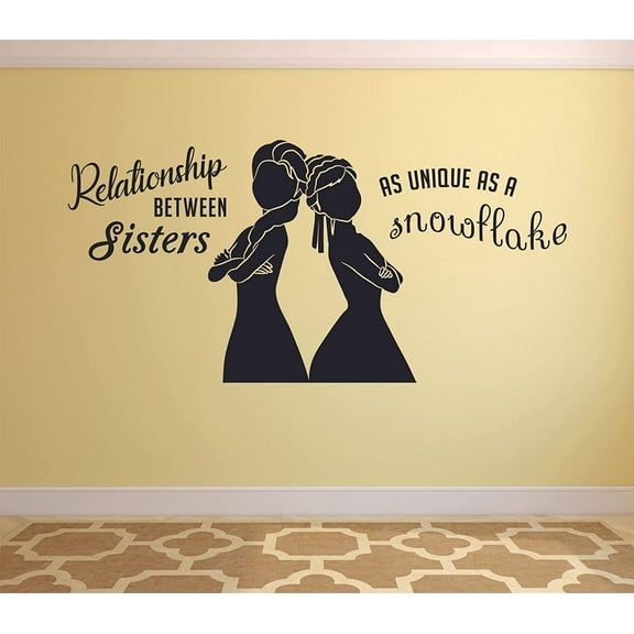 Frozen Sisters Elsa Anna Wall Decals For Kids Rooms Let It Go Decor Girls Children Creative Animated Vinyl Decal Removable Stickers for Bedrooms Artwork Child Favorite Decoration Size (8x10 inch)