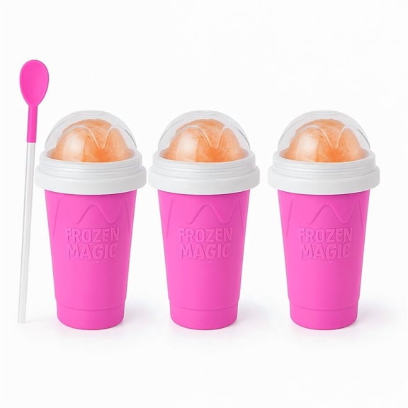 Frozen Slushy Cups for Kids Pink 3 Pack | Magic Freeze Slushie Maker Cups for Summer Fun