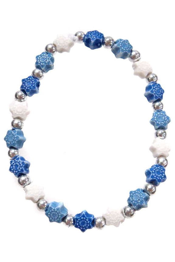 Frozen Snowflakes Bracelet (White, Blue & Dark Blue)