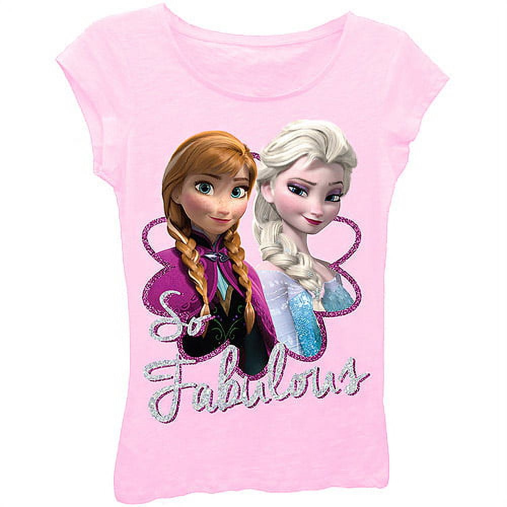 Frozen So Fabulous Girls Short Sleeve Graphic Tee - Walmart.com