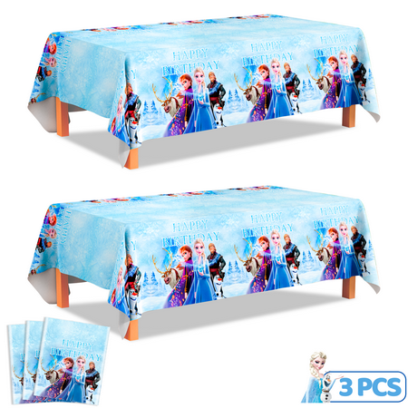 Frozen Tablecloth, 3 Pcs Frozen Table Cloths including Frozen Table Cover & Elsa Table cloth & Frozen Princess Tablecloth for Frozen Party Decorations, Elsa Birthday Party Decorations and More