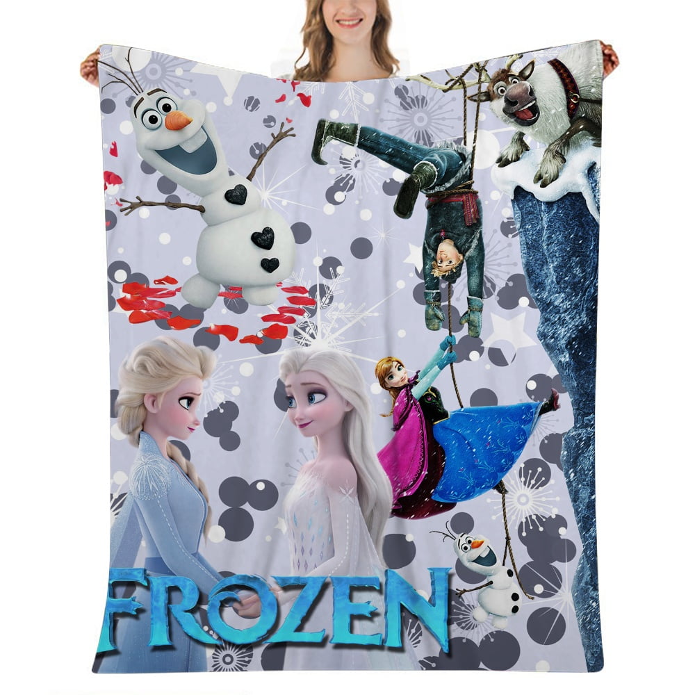 Frozen Throw Blanket Soft Flannel Fleece Blankets Lightweight Thermal