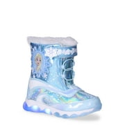 Frozen Toddler Girl Light Up Winter Snow Boots, Sizes 7-12