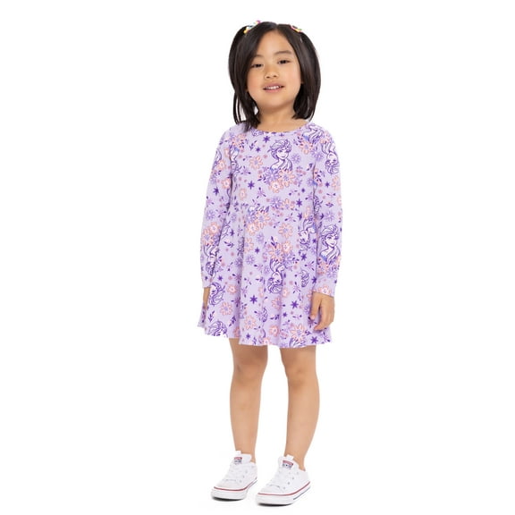 Disney Frozen Toddler Girls Print Dress with Long Sleeves, Sizes 12M-5T