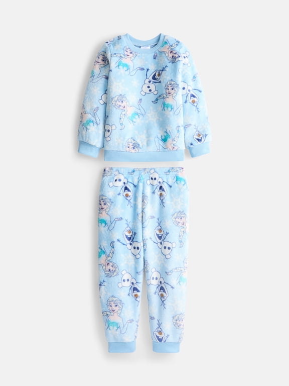 Toddler Girl Long Sleeve Cozy All Over Print Crewneck with Matching Jogger, Sizes 12M-5T