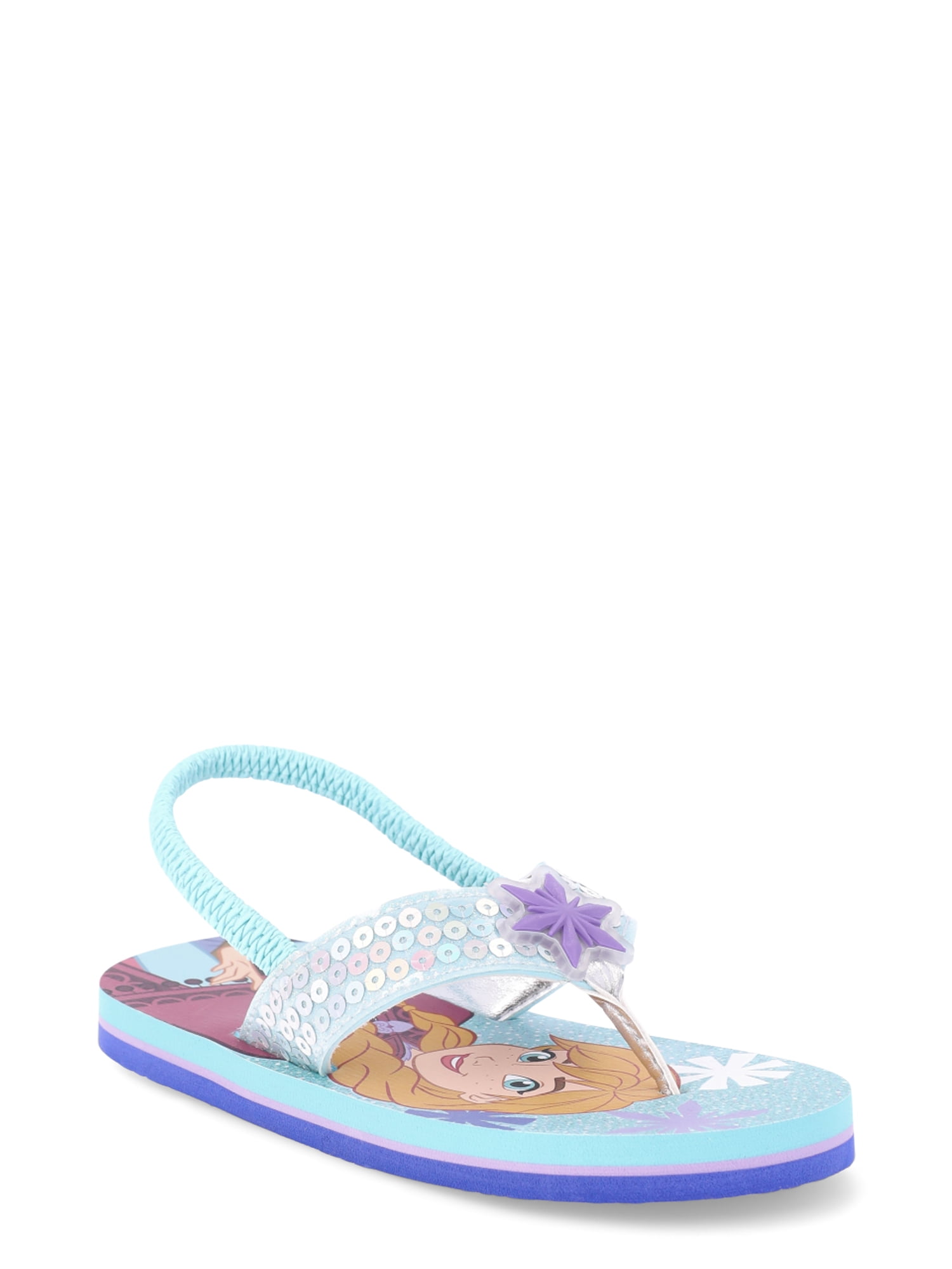 Walmart Deals of Disney Frozen Girls Flip Flops - Elsa & Anna Sequin Sandals