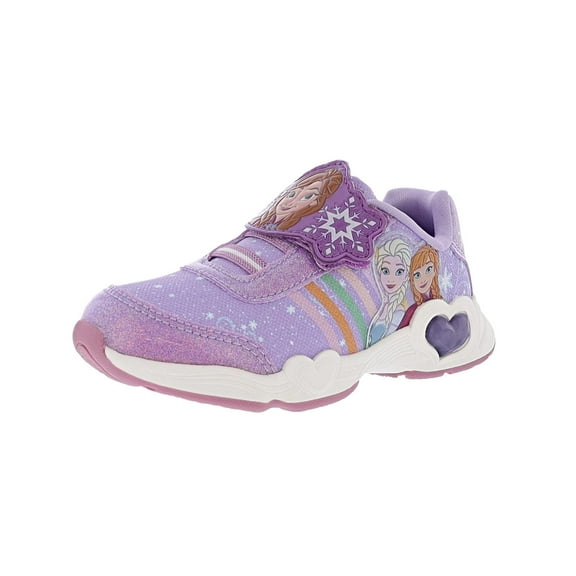 Frozen Toddler Girls Hook & Loop Lighted Athletic Sneaker (Toddler/Little Kids), Purple, 12 Little Kids