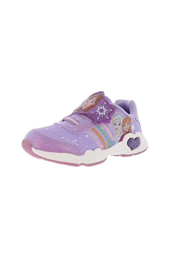 Frozen Toddler Girls Hook & Loop Lighted Athletic Sneaker (Toddler/Little Kids), Purple, 12 Little Kids