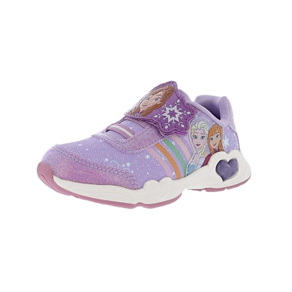 Frozen Toddler Girls Hook & Loop Lighted Athletic Sneaker (Toddler/Little Kids), Purple, 8 Toddler