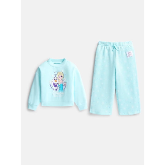 Frozen Toddler Girls Crewneck Sweatshirt and Wide Leg Pants Set, 2 Piece, Sizes 12M-5T