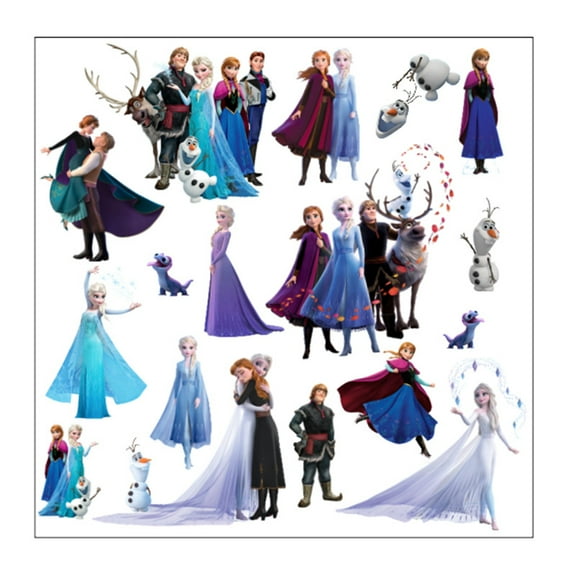 Frozen Wall Stickers Elsa Anna 3D wall stickers Children's wall stickers Cartoon characters wall stickers Cartoon background wall decoration Birthday gift Children's bedroom decoration 40*40CM