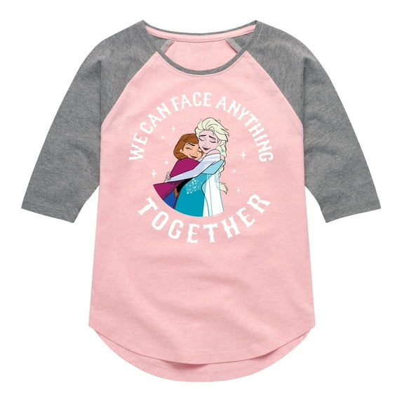 Frozen - We Can Face Anything - Toddler And Youth Girls Raglan Graphic T-Shirt