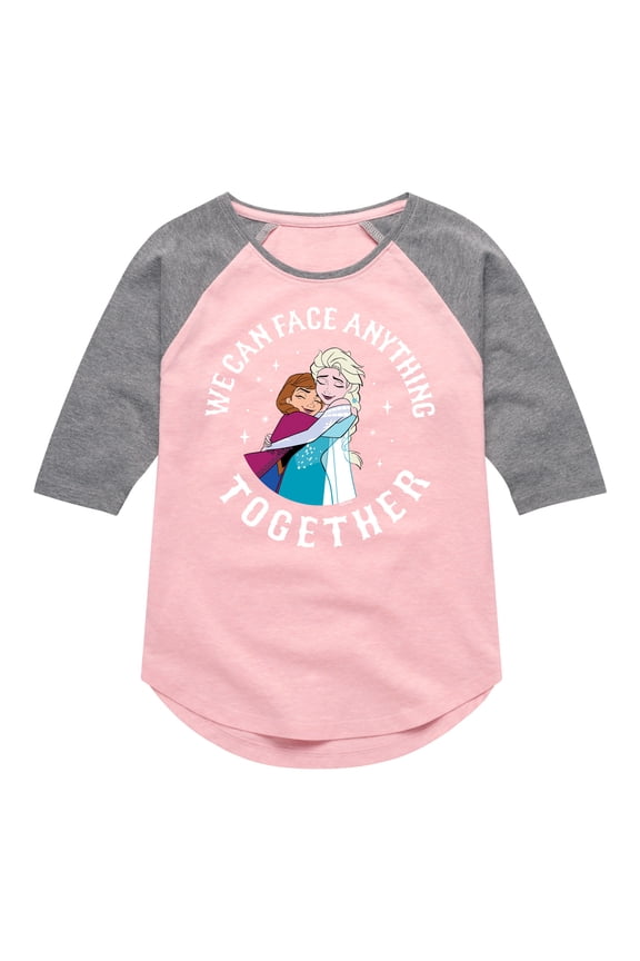 Frozen - We Can Face Anything - Toddler And Youth Girls Raglan Graphic T-Shirt