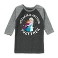 thumbnail image 1 of Frozen - We Can Face Anything - Toddler And Youth Raglan Graphic T-Shirt, 1 of 4