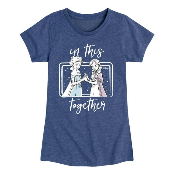 Frozen - Winter - Anna & Elsa In This Together - Toddler & Youth Girls Short Sleeve Graphic T-Shirt