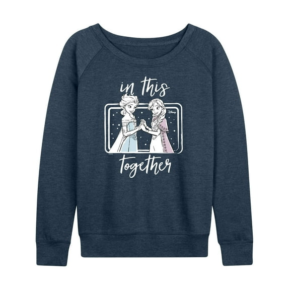 Frozen - Winter - Anna & Elsa In This Together - Women's Lightweight French Terry Long Sleeve Shirt