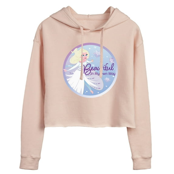 Frozen - Winter - Beautiful In My Own Way - Juniors Cropped Pullover Hoodie