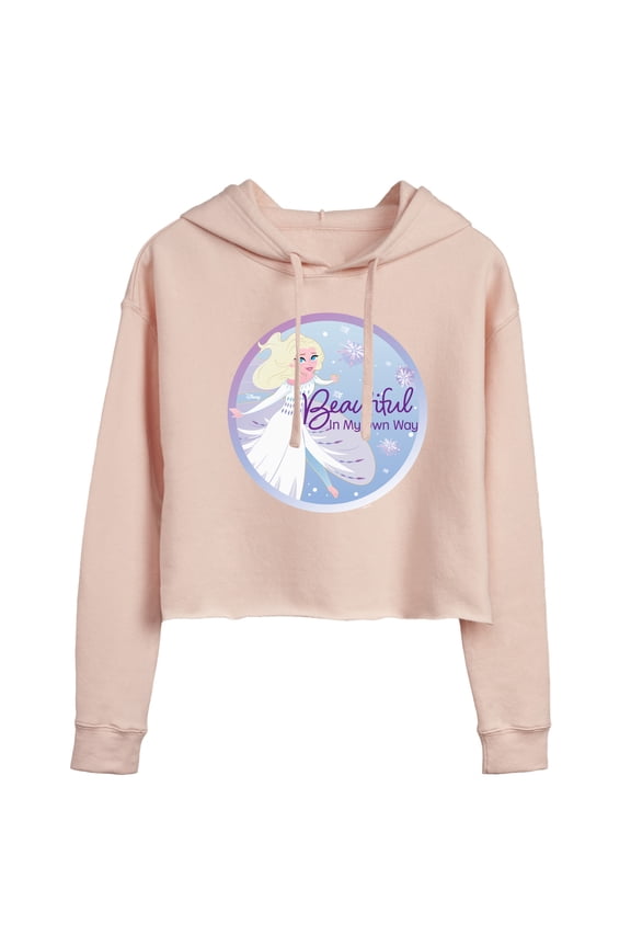 Frozen - Winter - Beautiful In My Own Way - Juniors Cropped Pullover Hoodie
