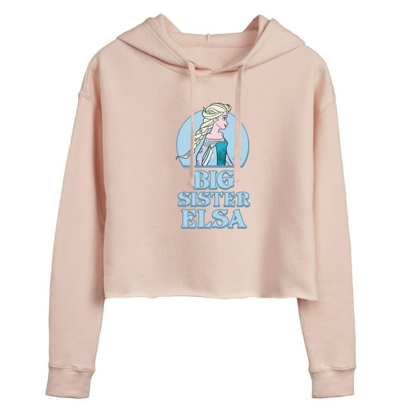 Frozen - Winter - Big Sister Elsa - Juniors Cropped Pullover Hoodie