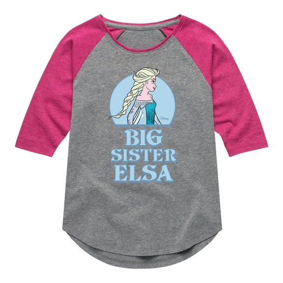 Frozen - Winter - Big Sister Elsa - Toddler & Youth Girls Raglan Graphic T-Shirt