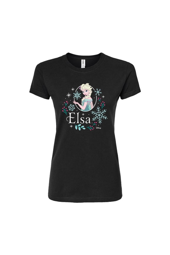 Frozen - Winter - Elsa & Snowflakes - Juniors Fitted Graphic T-Shirt