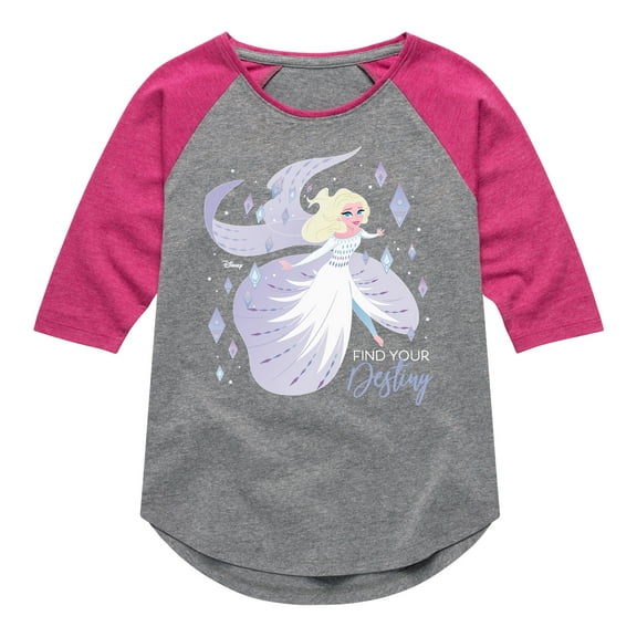 Frozen - Winter - Find Your Destiny - Toddler & Youth Girls Raglan Graphic T-Shirt