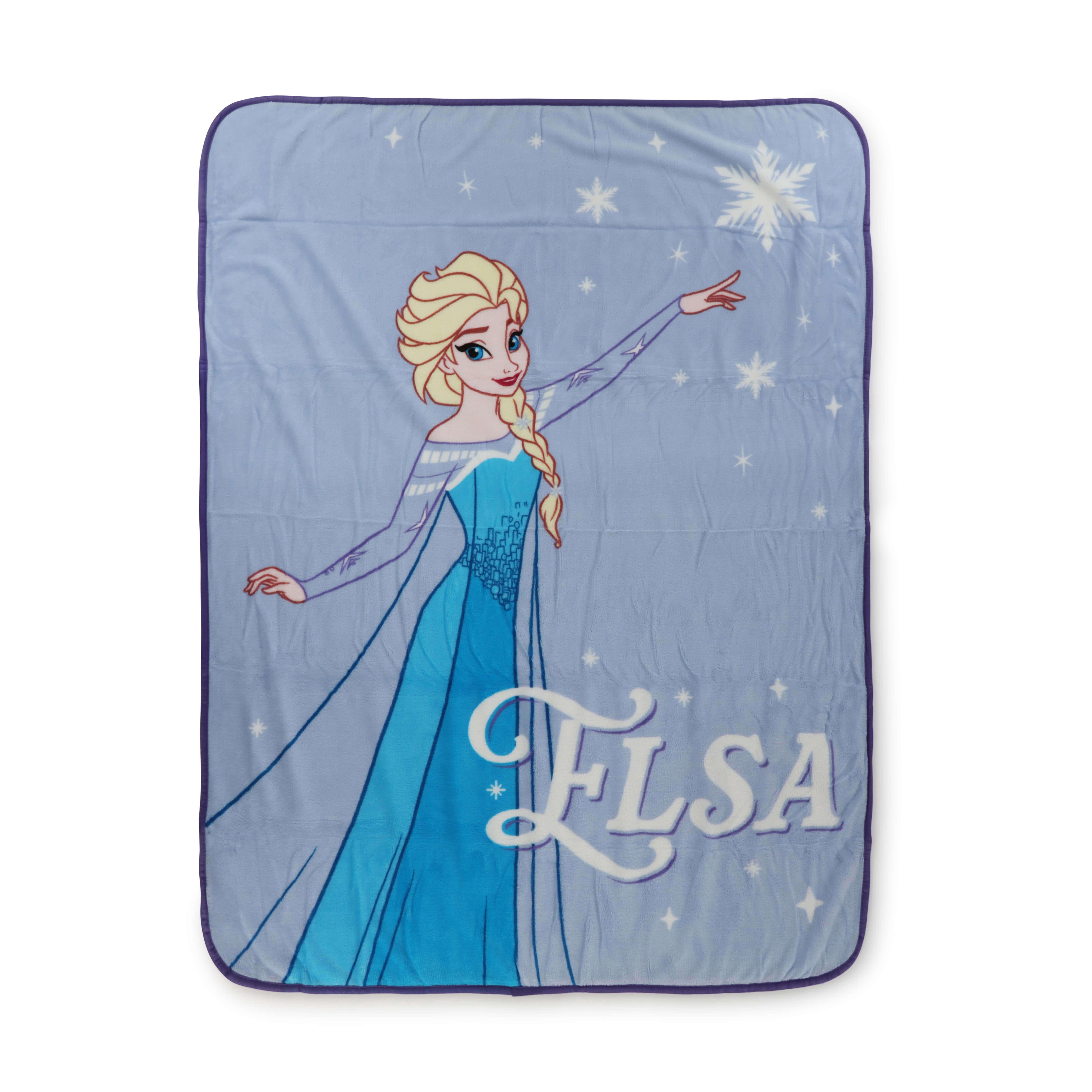 Frozen Winter Frost Adventures Kids Blue & Purple Coral Fleece Throw Blanket, Disney, 46" x 60"
