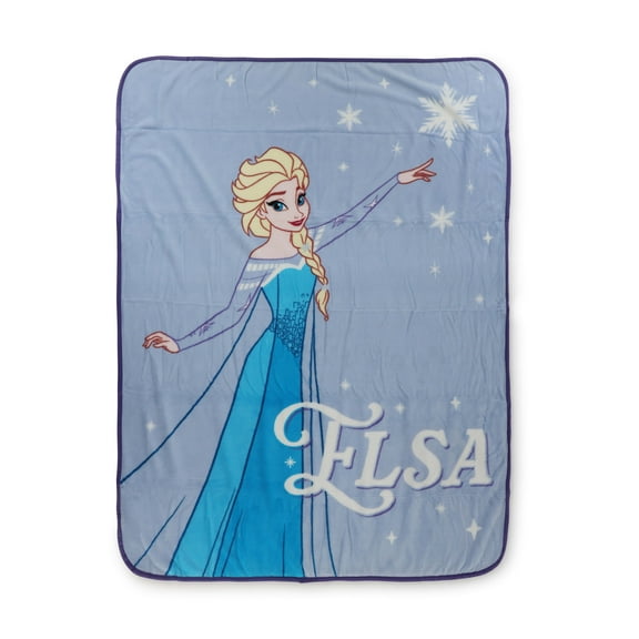 Frozen Winter Frost Adventures Kids Blue & Purple Coral Fleece Throw Blanket, Disney, 46" x 60"