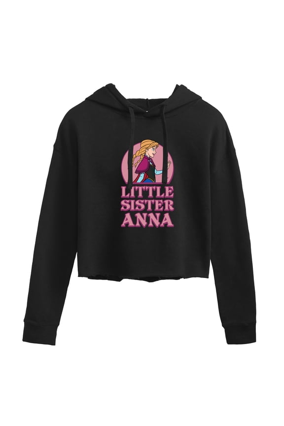 Frozen - Winter - Little Sister Anna - Juniors Cropped Pullover Hoodie