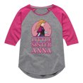 thumbnail image 1 of Frozen - Winter - Little Sister Anna - Toddler & Youth Girls Raglan Graphic T-Shirt, 1 of 4